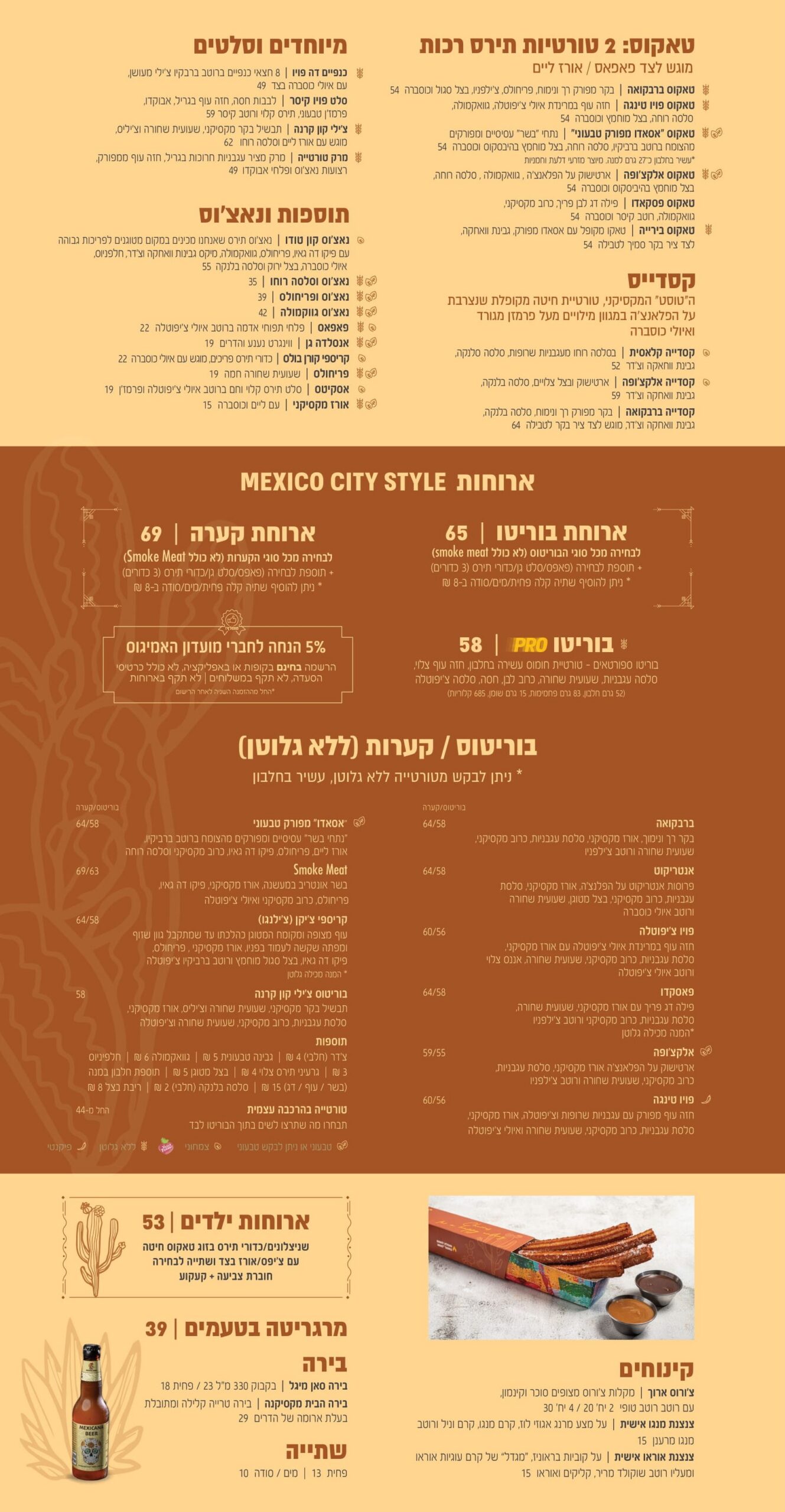 תפריט דלפק לא כשר